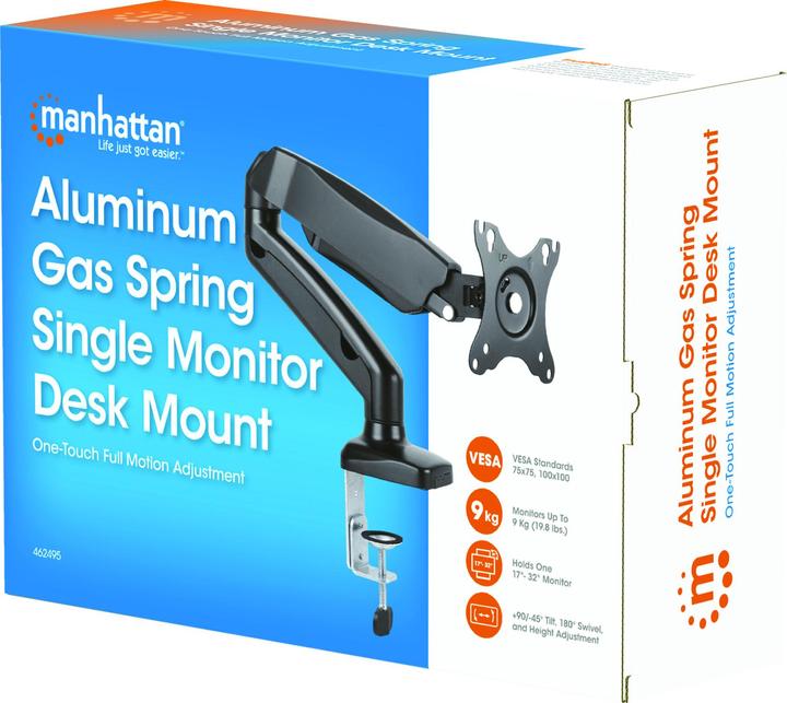 Actual product image Manhattan Bracket 1 monitor gas pressure aluminium 17-32 inch (Table, 32")