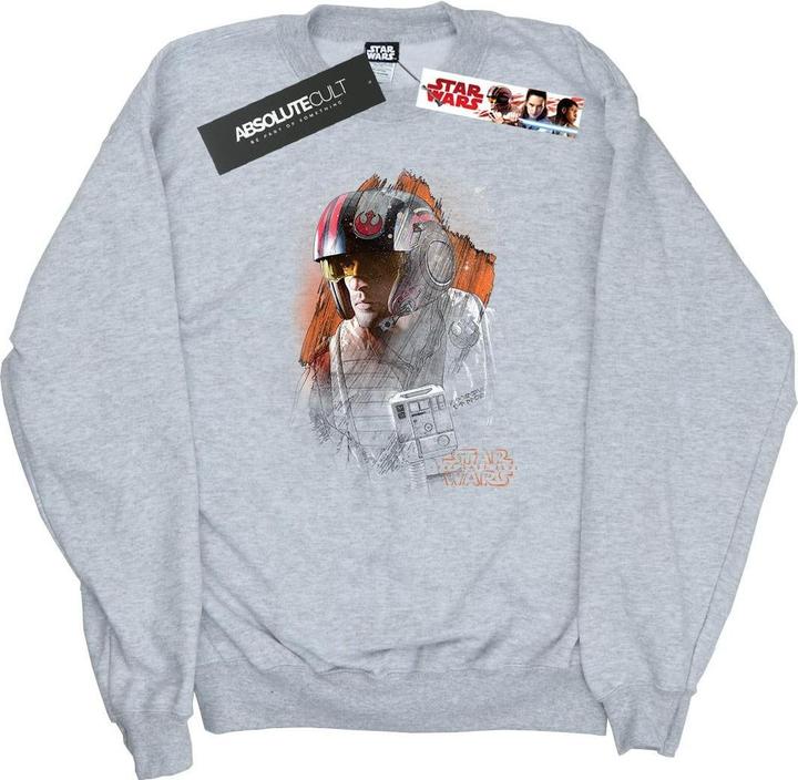 Actual product image Star Wars Womens/Ladies The Last Jedi Poe Dameron Brushed Sweatshirt (S)