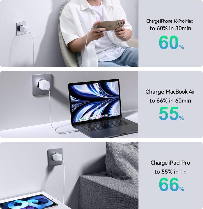 Produktbild Joyroom Charger JR-TCG15 Mini 30W GaN white (30 W)