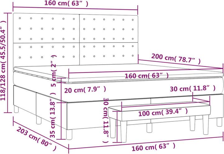 Immagine prodotto vidaXL Boxspringbett (160 x 200 cm)