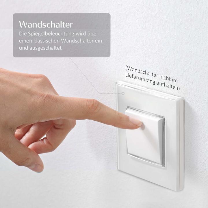 Actual product image Emke Bathroom Mirror With Lighting 60*80cm, Cool-White6500K, Dimmable, Wall Switch (80 x 60 cm)