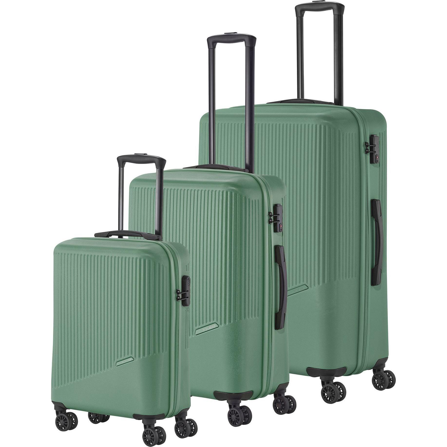 Thumbnail - Travelite, Koffer, Bali 4 Rollen Kofferset 3-teilig, Grün, (195 l, XL (ab 115l))