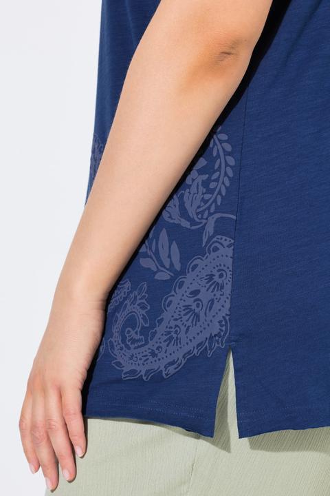 Immagine prodotto Ulla Popken T-shirt dal taglio oversize con stampa 3D, scollo a girocollo e mezze maniche (46, 48)
