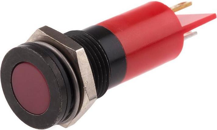 Produktbild RS PRO LED 14mm Chromblende 220Vac Rot
