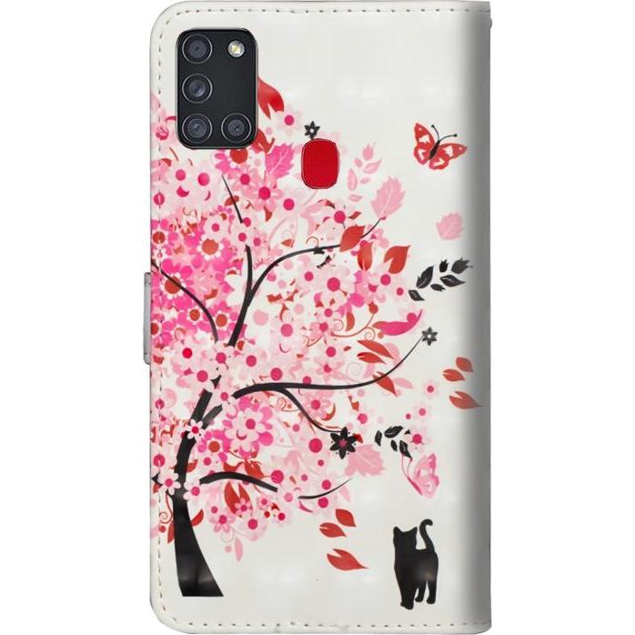 Thumbnail - Cover-Discount Galaxy A21s - Etui Glitzer Effekt Baum rosa (Samsung Galaxy A21s), Smartphone Hülle, Rosa