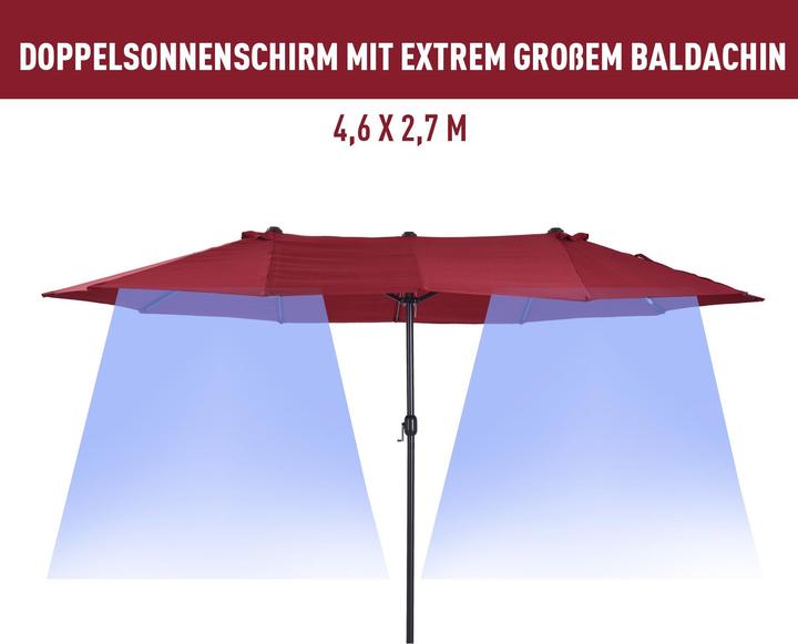 Produktbild Outsunny Marktschirm mit Handkurbel (2.65 m)