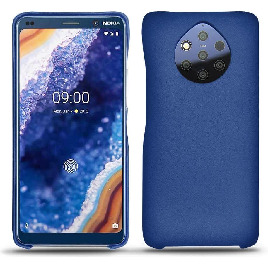 Noreve Lederschutzhülle (Nokia 9 PureView), Smartphone Hülle, Blau