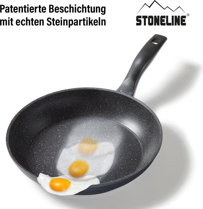 Actual product image Stoneline Made in Germany pan 19047 Frying, Diameter 28 cm, Suitable for induction hob, Fixed handle, Anthraci (28 cm, Frying pan, Aluminium)
