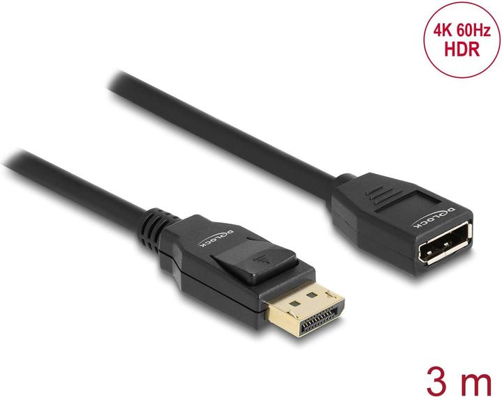 Actual product image Delock DisplayPort 1.2 Extension Cable 4K 60 Hz 3 m (3 m)