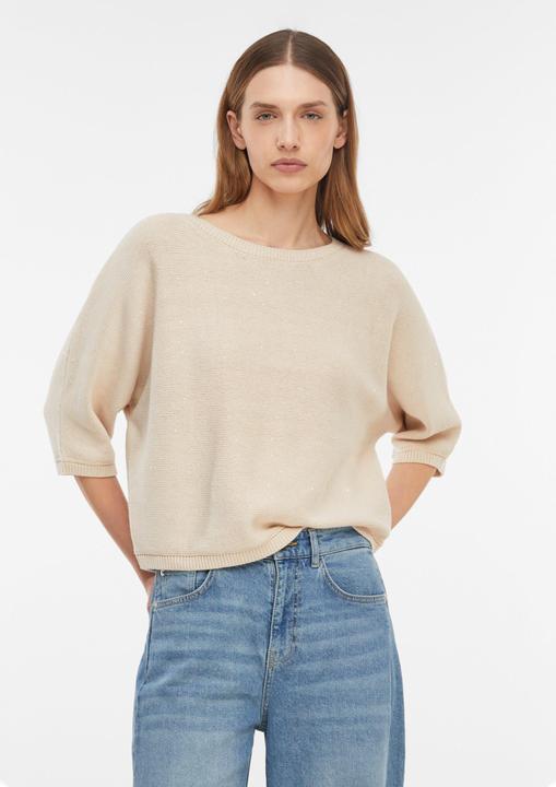 Image du produit Comma Strickpullover Fledermaus-Pullover mit Allover-Pailletten (L)