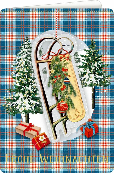 Produktbild Weihnachtskarte Schlitten