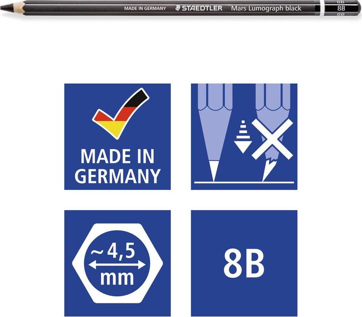 Actual product image Staedtler Pencil Mars Lumograph black, hardness: 8B (8B, 1x)