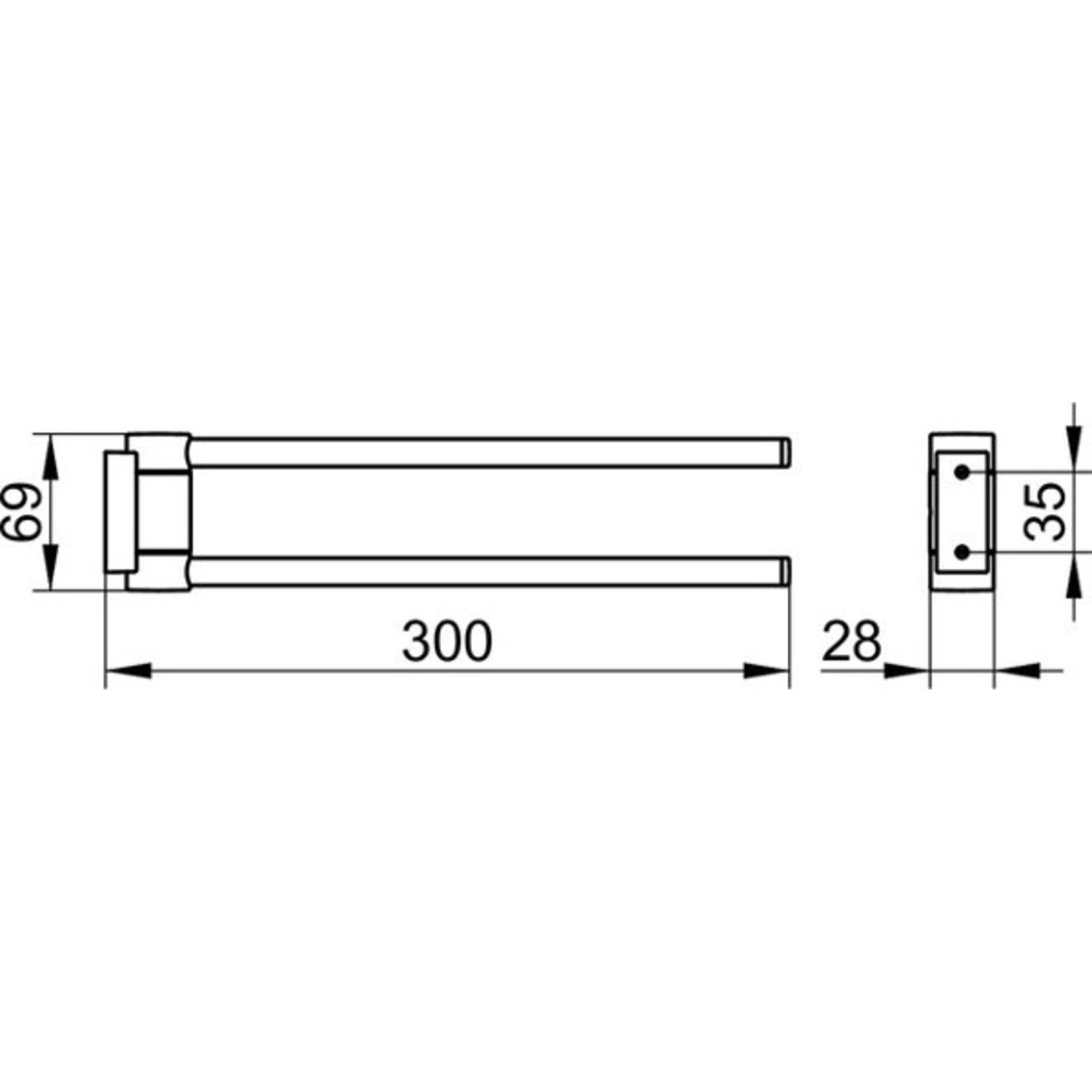 Thumbnail - Keuco, Handtuchhalter + Handtuchhaken, Handtuchhalter Plan 30 cm schwenkbar verchromt 14919010000