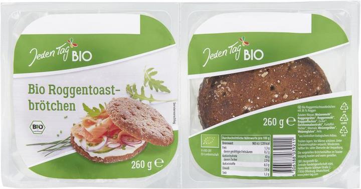 Image du produit Jeden Tag Bio Roggentoastbrötchen