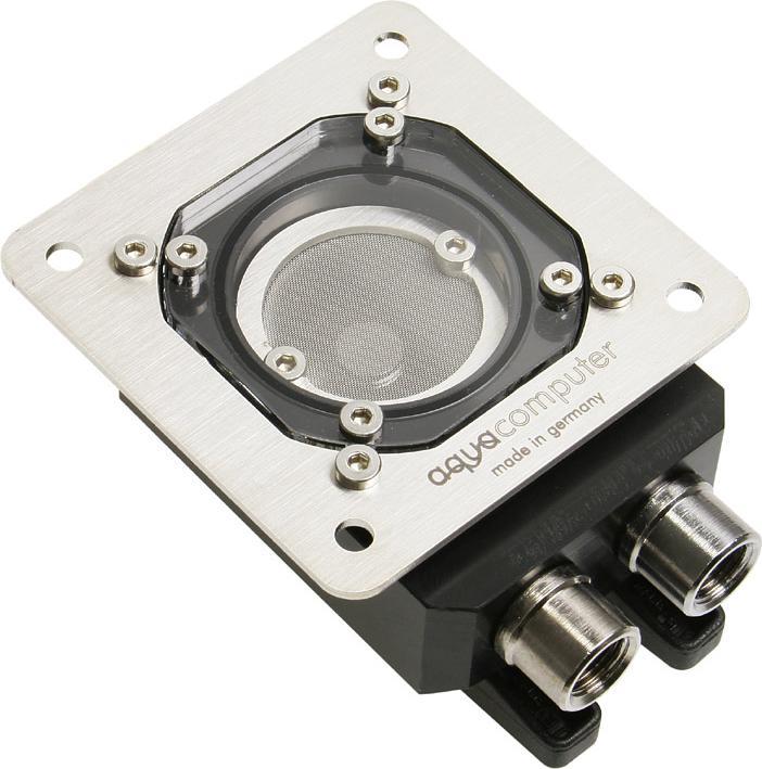 Aqua Computer Filter with stainless steel mesh, shut-off valves and installation cover