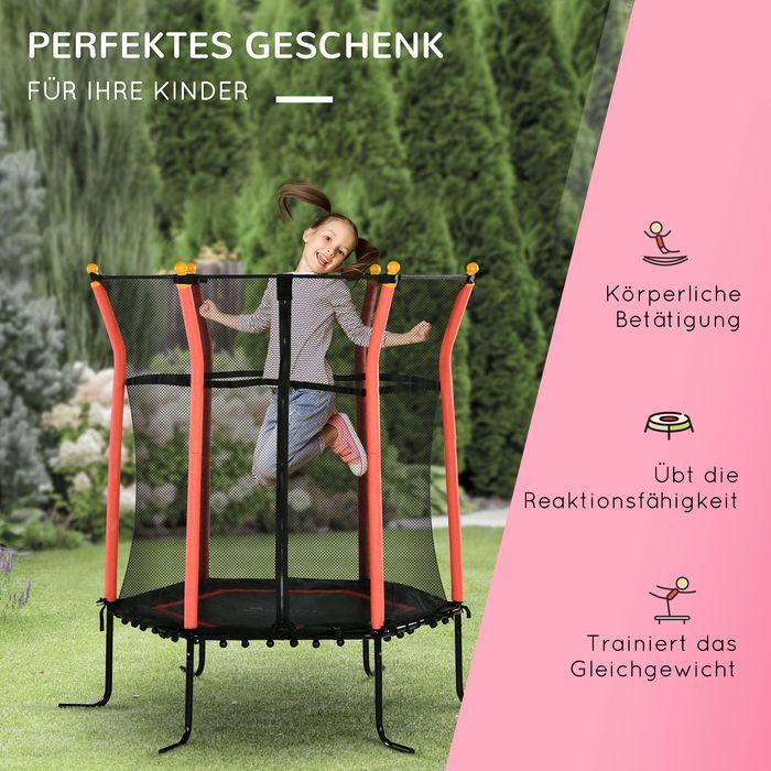 Produktbild Swisshandel24 160 cm Trampolin für Kinder Gartentrampolin mit Sicherheitsnetz Randabdeckung Fitness-Trampolin Mini (160 cm)