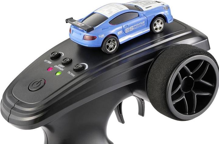 Actual product image Reely Mini Racer Blue-White Brushed 1:64 RC model car electric road model Hec (RTR Ready-to-Run)