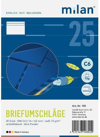 Envelopes DIN C6 without window (25 x)