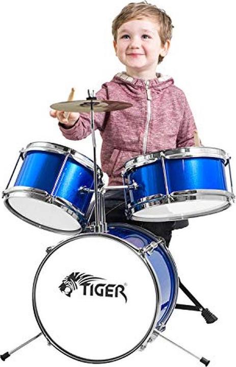 Actual product image Tiger 3-Piece Kids Drum Set with Cymbal for Beginners (Acoustic drum)