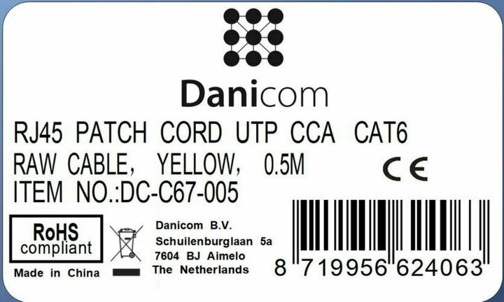 Produktbild Dsit CAT 6 Netzwerkkabel U/UTP (CAT6, 0.50 m)
