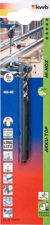 Actual product image kwb HI-NOX HSS Drill 6.0 mm (6 mm)