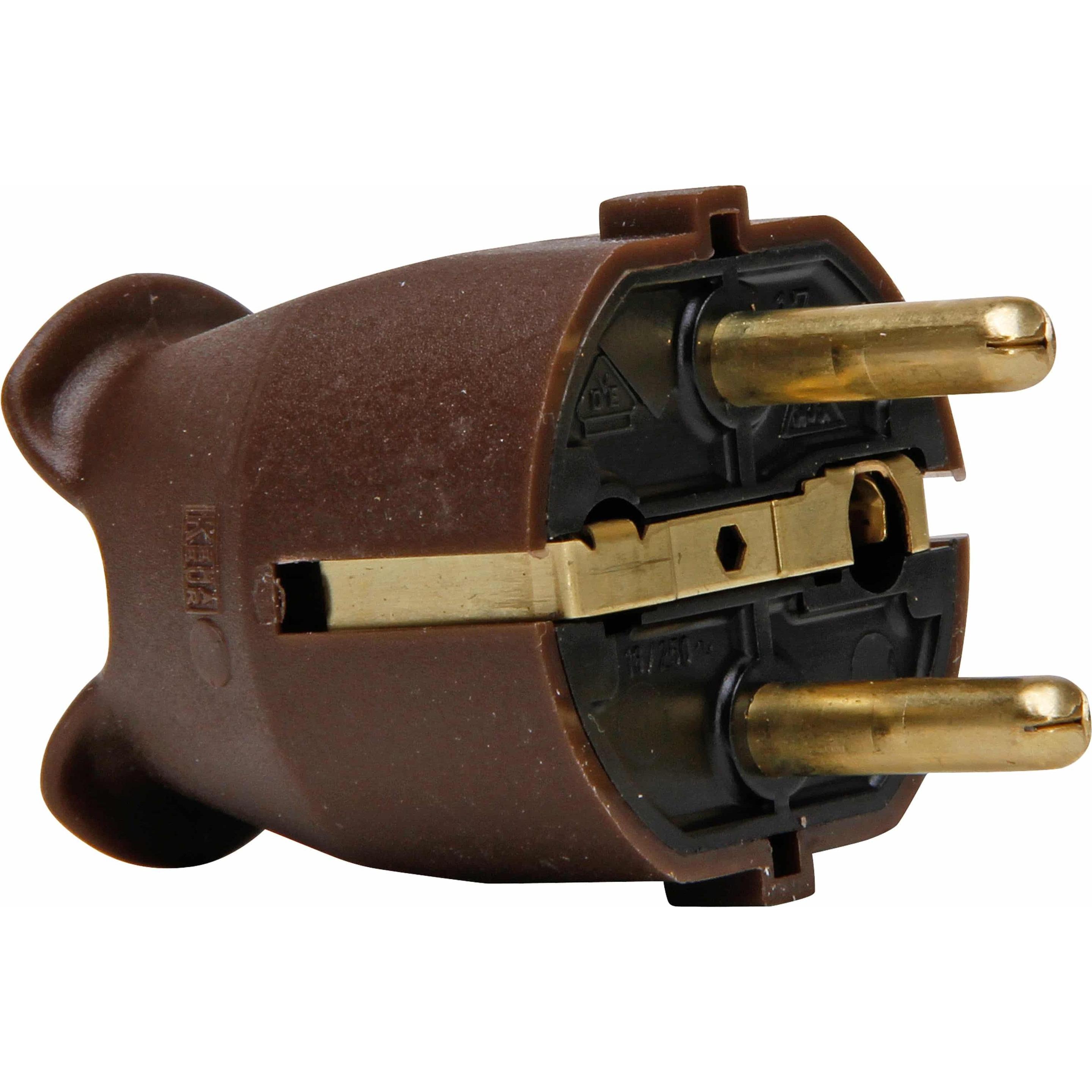 Kopp, Netzstecker + Netzkupplung, Schutzkontakt-Stecker 175706004, braun