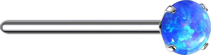 Actual product image Star Piercing Nose stud bend silver opal blue set (Titanium G23, without brass)