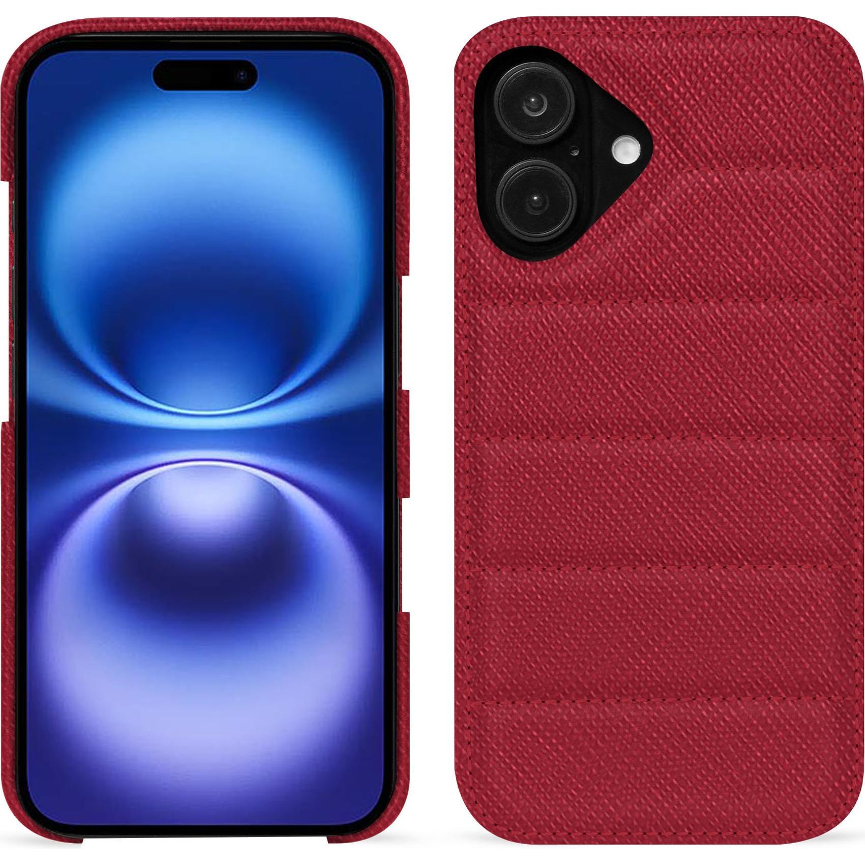 Noreve Lederschutzhülle (Apple iPhone 16), Smartphone Hülle, Rot