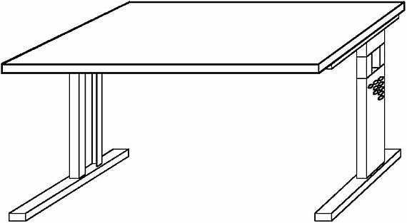 Produktbild Hammerbacher Schreibtisch höheneinstellbar VOS (120 x 80 x 76 cm)