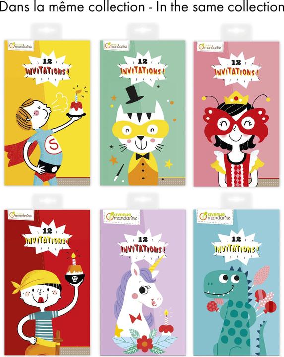 Image du produit Avenue Mandarine Carte d'invitation Licorne 17 x 10 cm (12 pcs)