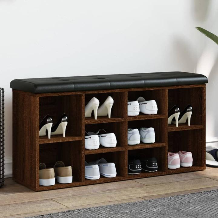 Actual product image VidaXL Brown oak-look shoe bench 102x32x50 cm (32 cm)