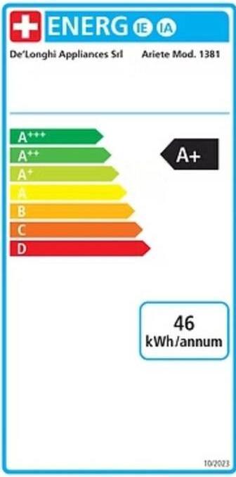 Etichetta energetica Ariete Perfetto Slim 1381/14