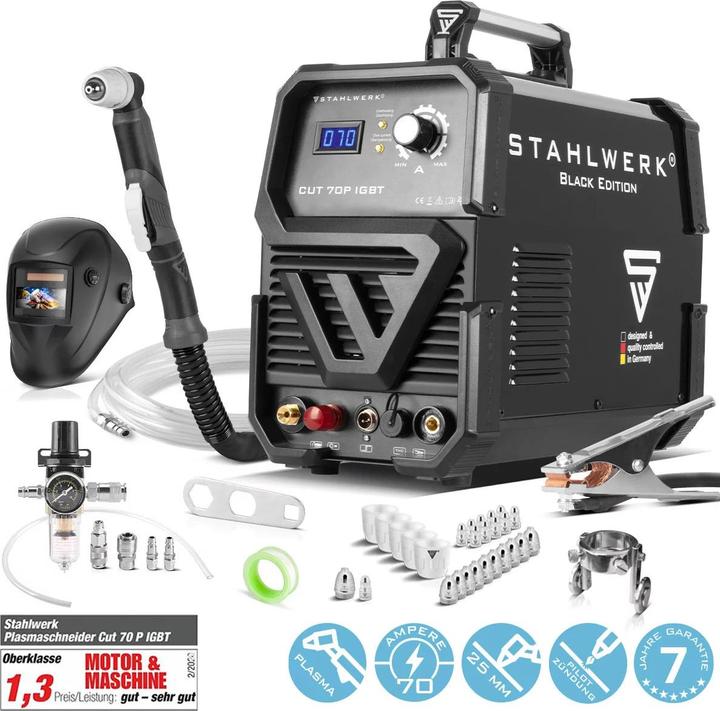 Stahlwerk Plasmaschneider CUT 70 P IGBT mit 70 A & Pilot-Zündung Vollausstattung