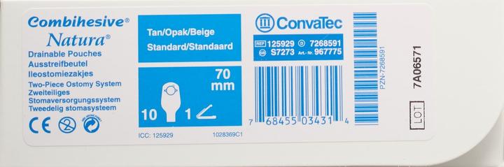 Produktbild ConvaTec Ileo Beutel std opak 70mm (10 Stk., 1575 ml, 175 g)