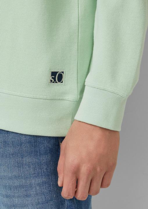 Produktbild s.Oliver Sweatshirt Strukturiertes Sweatshirt mit Rippbündchen (L)