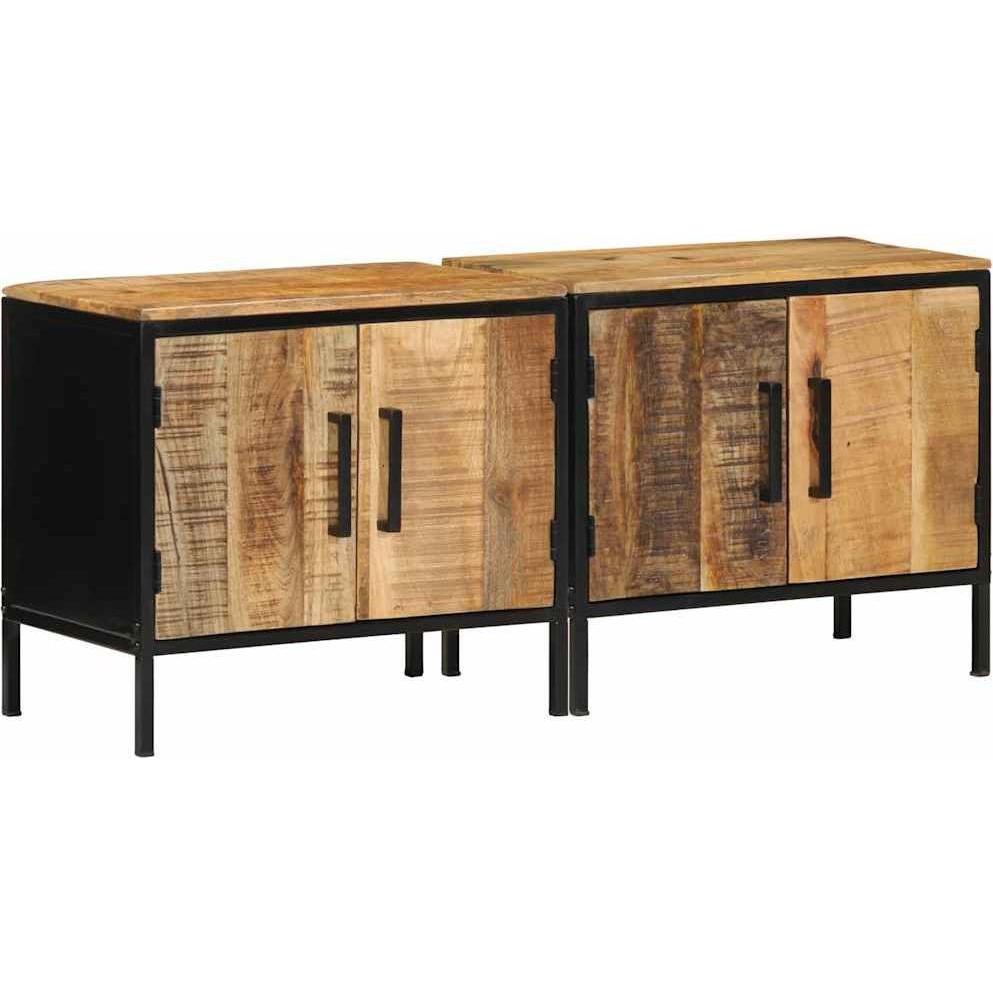 Vidaxl Nero/Marrone Comodino, Nachttisch (30 X 50 X 45 Cm)