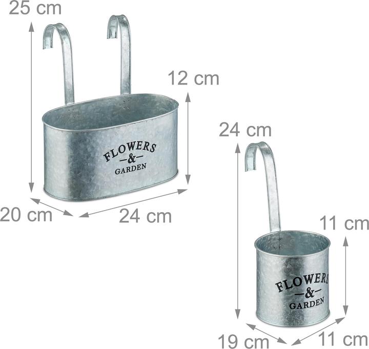 Actual product image Relaxdays Hängetopf 3er Set (24 cm)