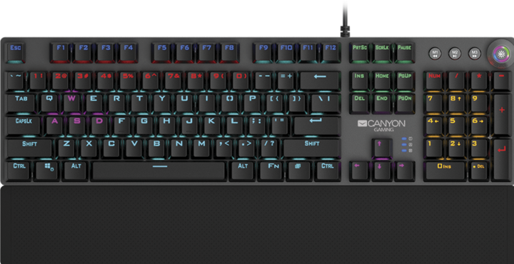 Produktbild Canyon Mechanical gaming keyboard Nightfall CND-SKB7-US, Black Switch, LED, US layout (US, Kabelgebunden)