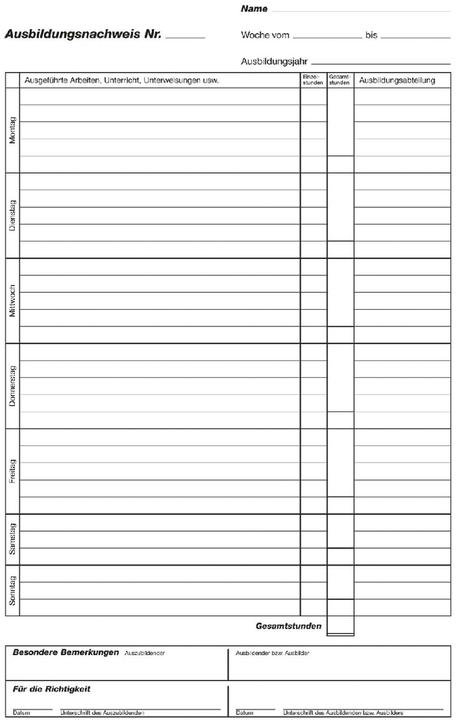 Nutritional values and ingredients Roth Ausbildungsnachweis