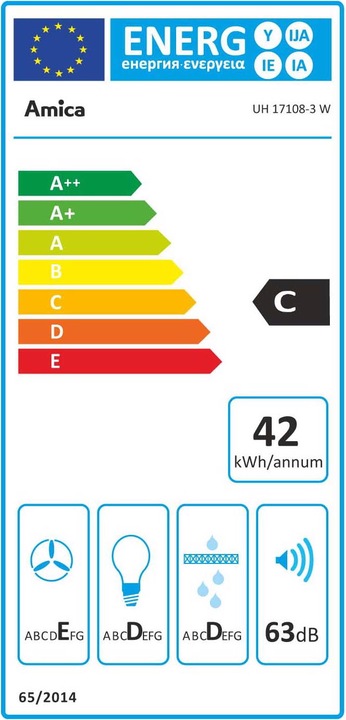 Energy Label Amica UH 17108-3 (Substructure hood)