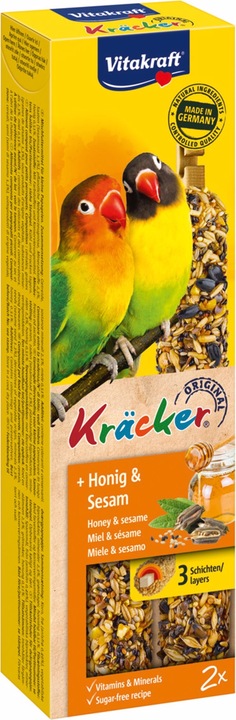 Actual product image Vitakraft Vita Crackers Honey Agapornides 2 pieces (2 x, 0.18 kg)