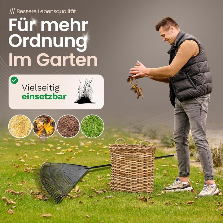 Actual product image Novatool 2X Laubbesenkopf, Laubbesen mit 30 Kunststoff-Zinken, Rechen Arbeitsbreite 75cm, Laubrechen