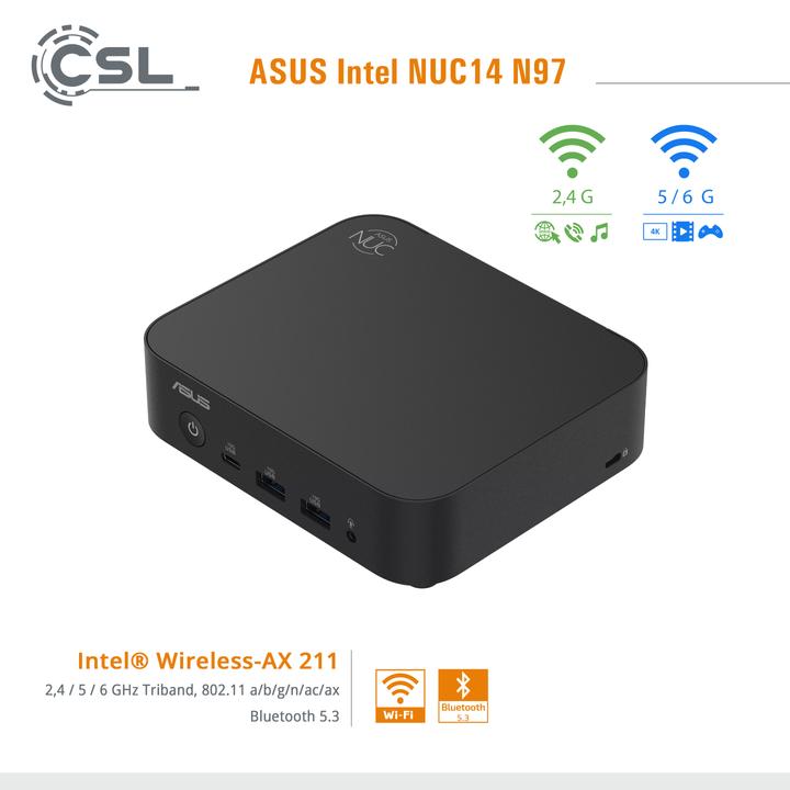 Produktbild ASUS NUC14 N97 (4000 GB, 24 GB, Intel N97, Intel Arc Graphics)
