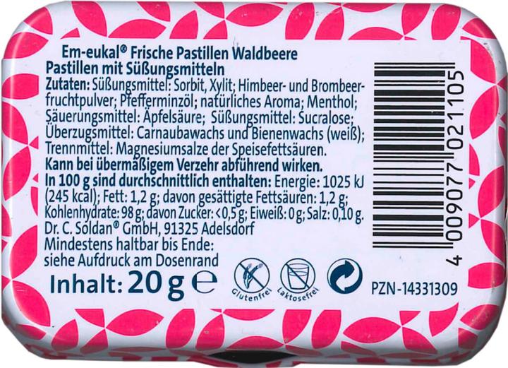 Immagine prodotto Em-eukal Pastiglie fresche ai frutti di bosco senza zucchero con xilitolo (20 pz., 20 g)