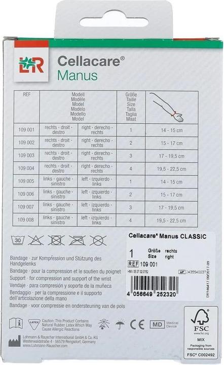 Produktbild Cellacare Manus Classic Grösse 1 rechts (1)