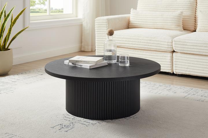 Image du produit SIT Möbel Table basse Ø 85 cm noire en bois noir, avec