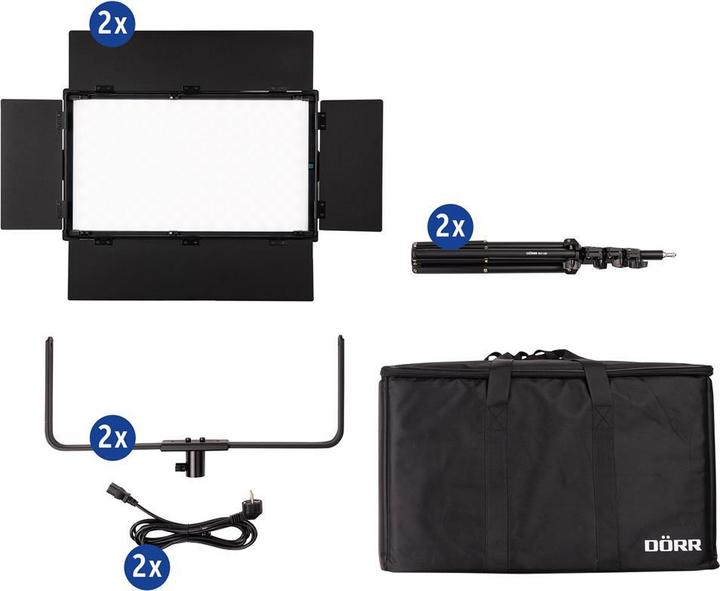 Immagine prodotto Dörr Kit 2 pannelli LED DLP-70W con 2 treppiedi e borsa (novità)