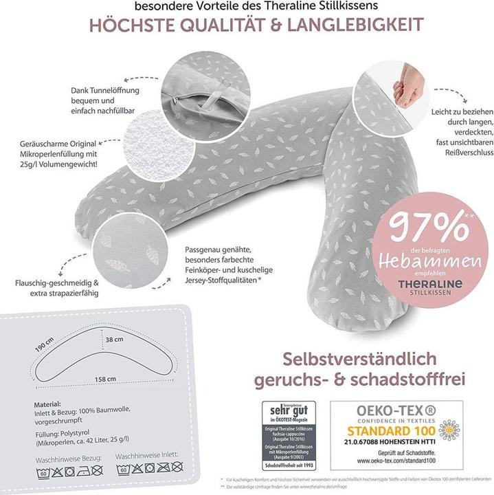 Actual product image Theraline Nursing pillow 4-piece nursing pillow economy set The Original 190 cm incl.