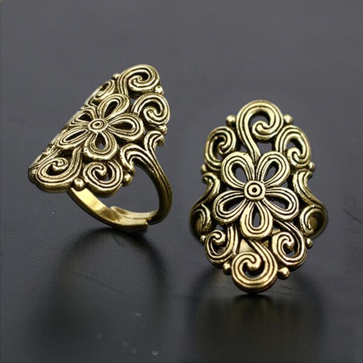 Produktbild Star Piercing Ring vergoldet Blume geschwungen (57)