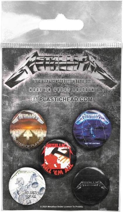 Metallica 1983-1991 Albums Badge Set (Pack of 5)